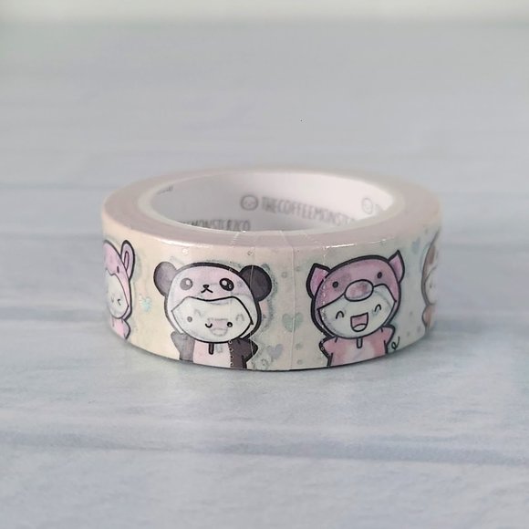 Rainbow Animal Emotis 2.0 15mm Washi Tape | TheCoffeeMonsterzCo TCMC - Picture 2 of 3
